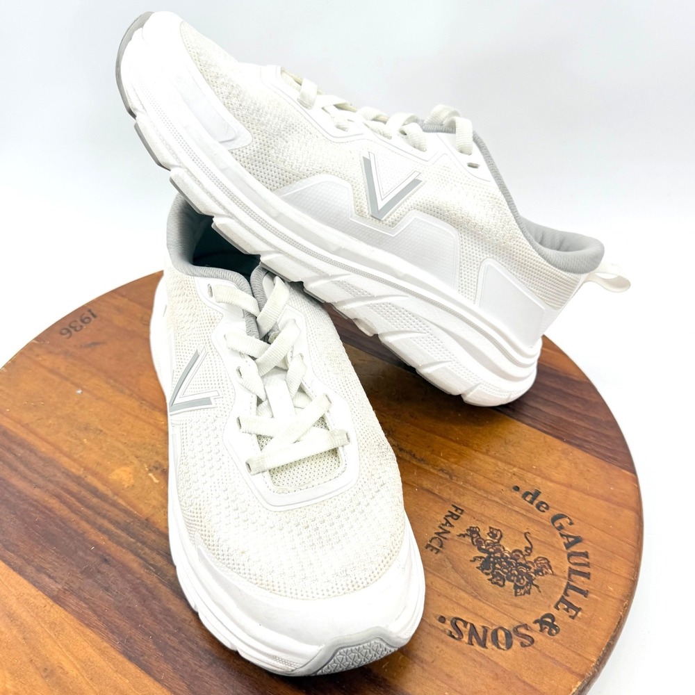 Vionic Walk Max Sneakers Womens 8 White Grey Mesh Lace Up Walking Shoes Comfort